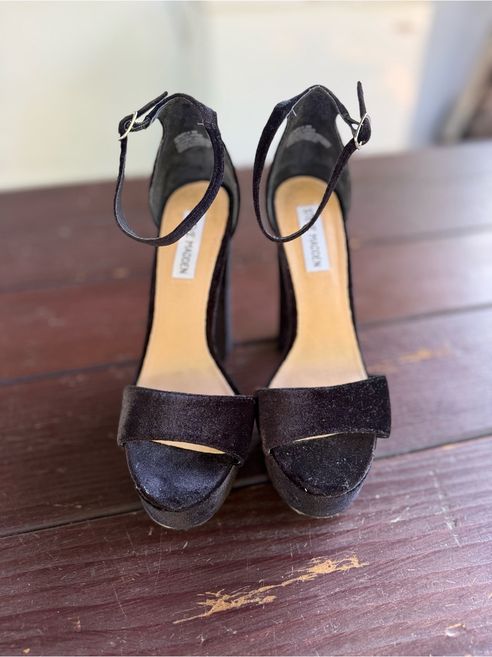 Steve Madden Black Velvet Platform Heels Size Women’s 8